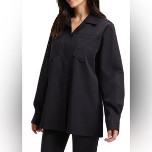 Good American Slit Back Poplin Shirt